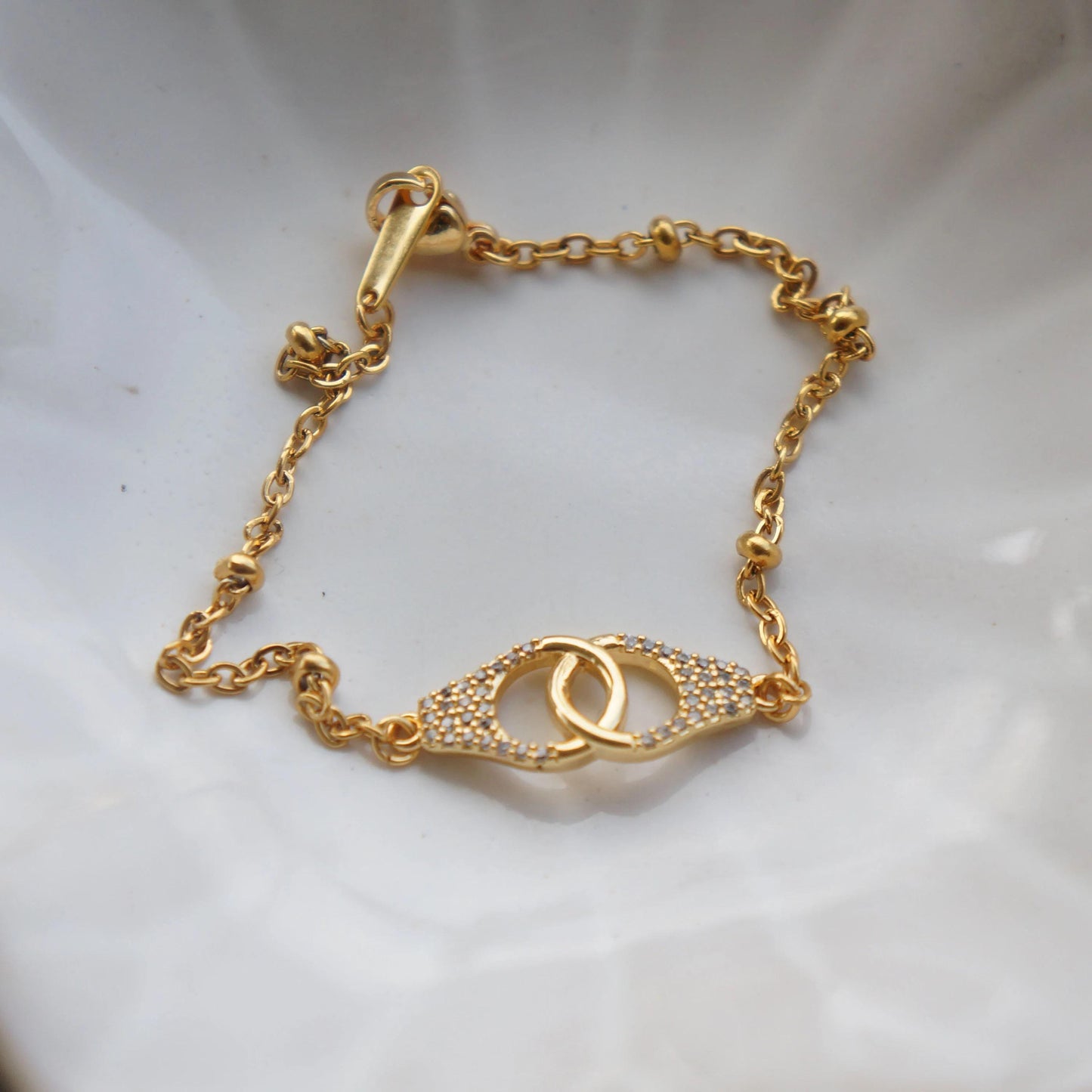 Delicate Gold Eternity Bracelet, CZ Charm Bracelet,  Mother Gift, Dainty Jewelry, Elegant Gift for Her, Wrist Accessory, Friendship Bracelet