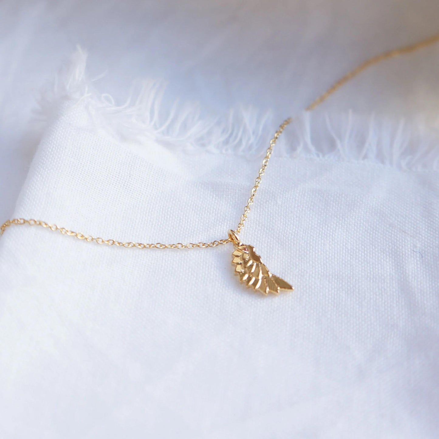 Tiny Wing Necklace Ultra Dainty Gold Angel Feather Necklace Delicate Spiritual Gift Tiny Charm Necklace Gift for Mom Friendship Necklace