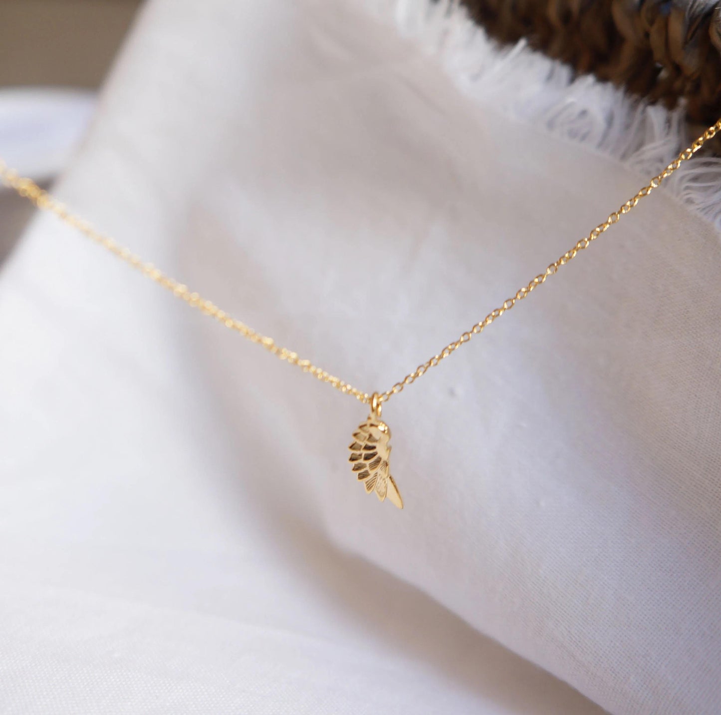 Tiny Wing Necklace Ultra Dainty Gold Angel Feather Necklace Delicate Spiritual Gift Tiny Charm Necklace Gift for Mom Friendship Necklace