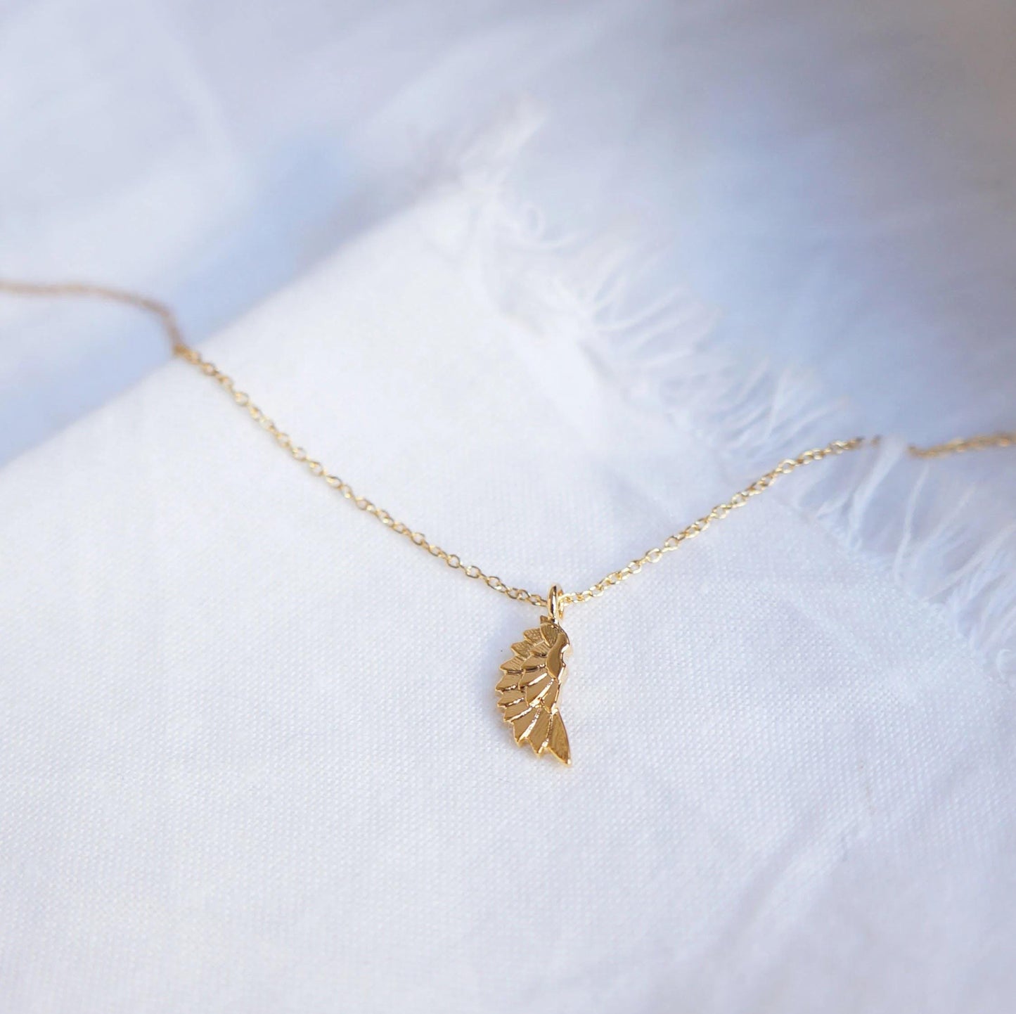 Tiny Wing Necklace Ultra Dainty Gold Angel Feather Necklace Delicate Spiritual Gift Tiny Charm Necklace Gift for Mom Friendship Necklace