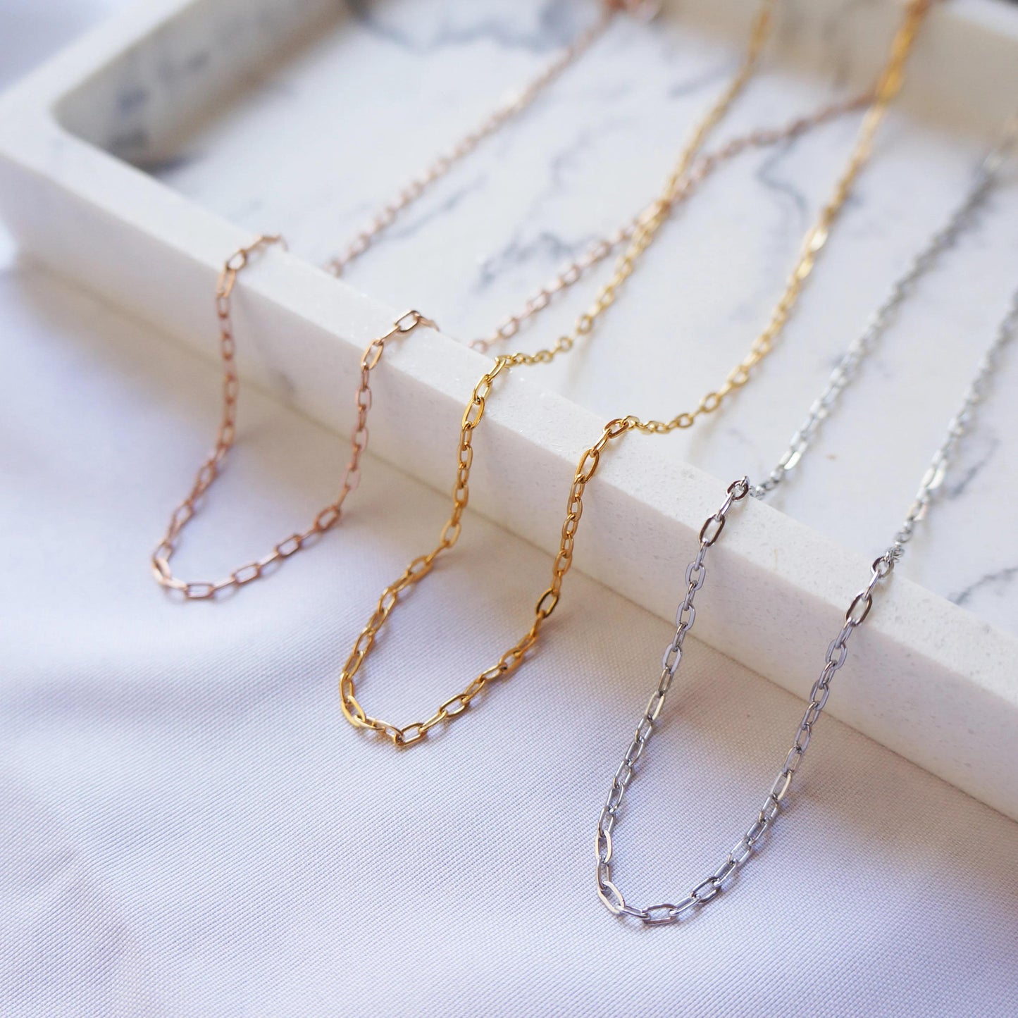 Paper Clip Chain Layering Necklace Dainty Link Chain Necklace Layering Chain Layer Necklace Delicate Minimalist Chain