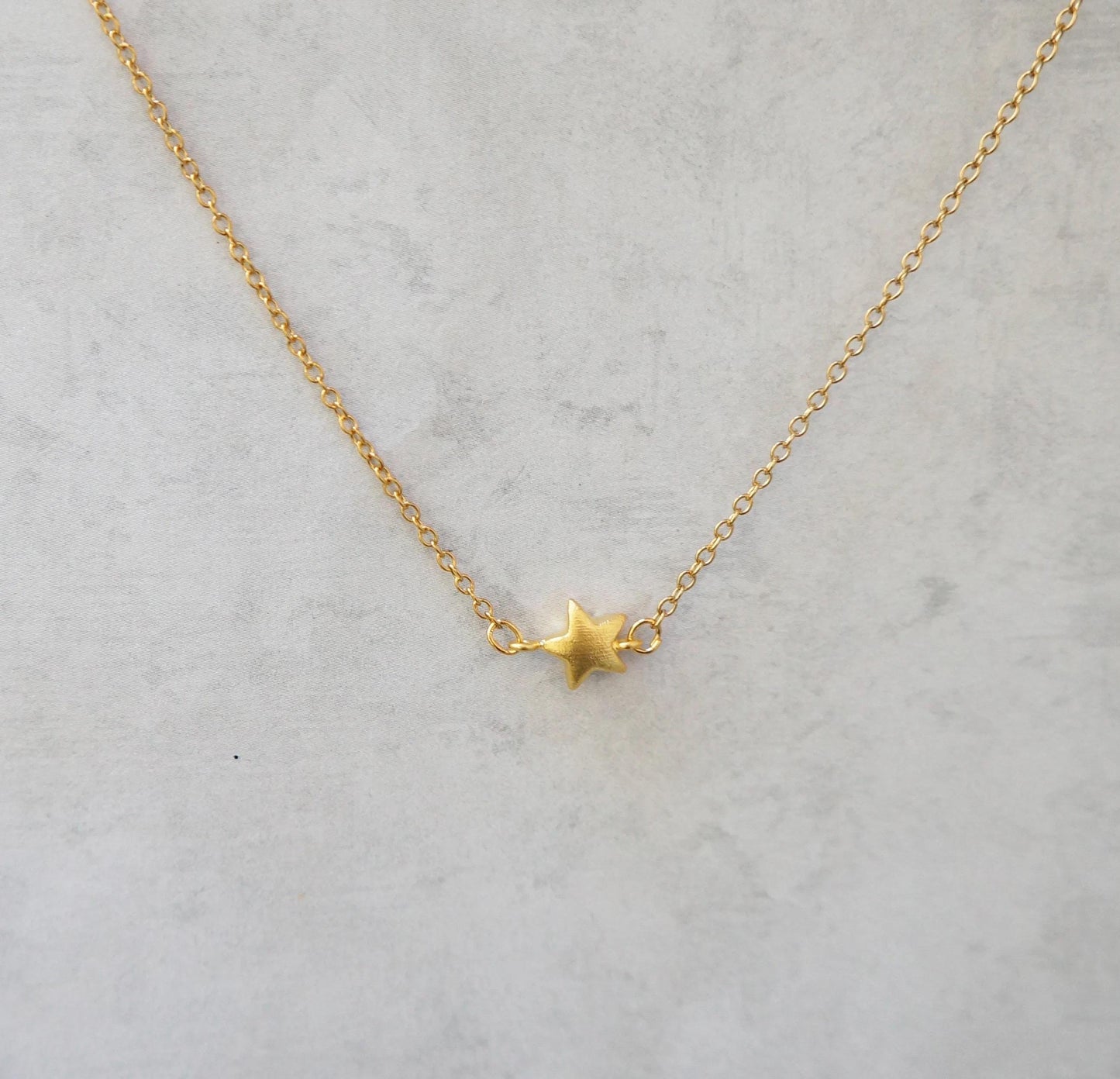 Tiny Gold Star Necklace Puffy Star Delicate Necklace Gift for Women Dainty Boho Necklace Best Friend Gift Tiny Charm Necklace