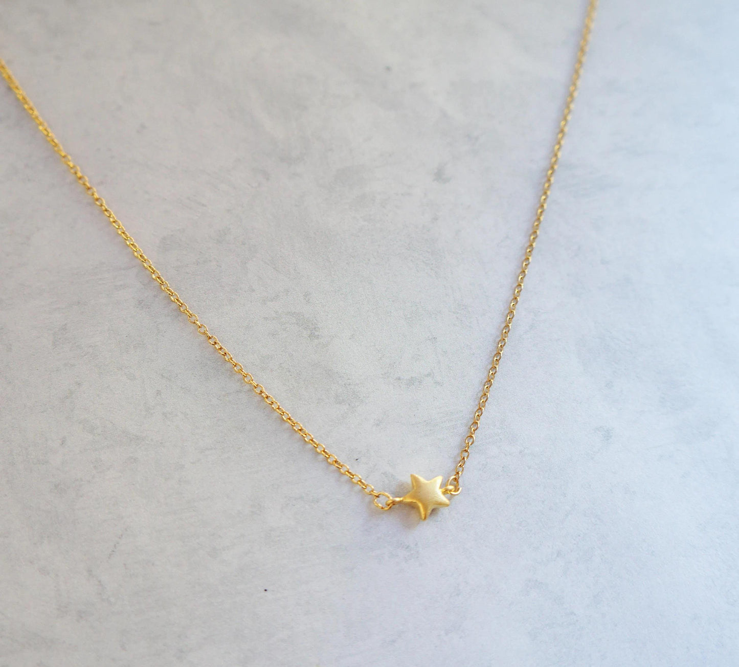 Tiny Gold Star Necklace Puffy Star Delicate Necklace Gift for Women Dainty Boho Necklace Best Friend Gift Tiny Charm Necklace