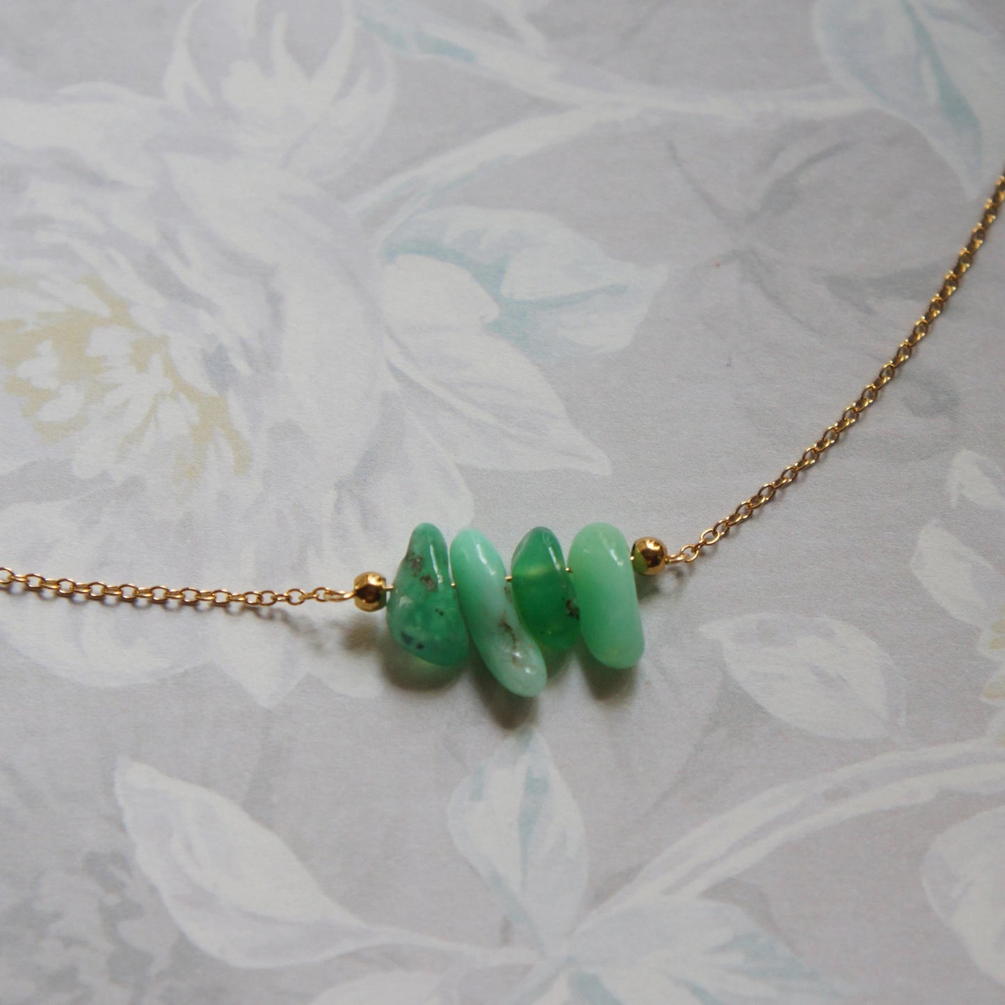 Chrysoprase Necklace Raw Crystal