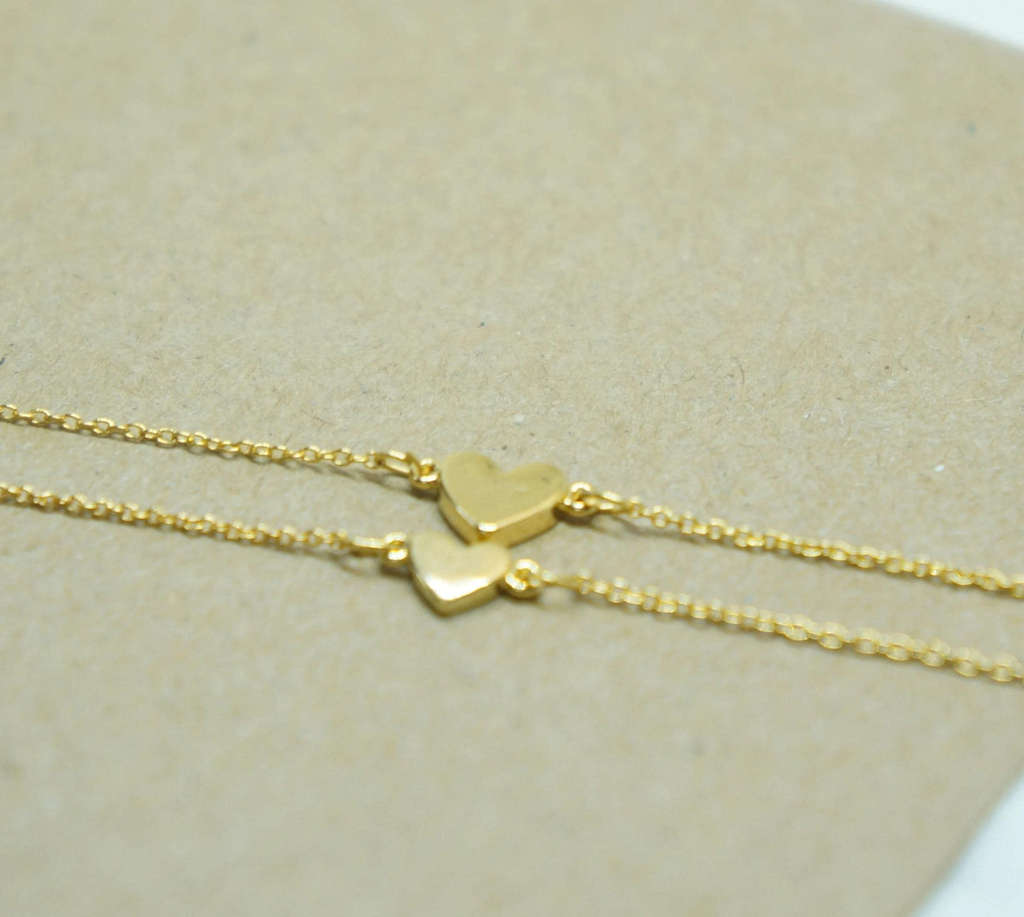 Tiny Gold Heart Bracelet Personalized Friendship Bracelet LOVE Dainty Heart Jewelry Thin Chain Bracelet Initial Heart Bridesmaid Gift