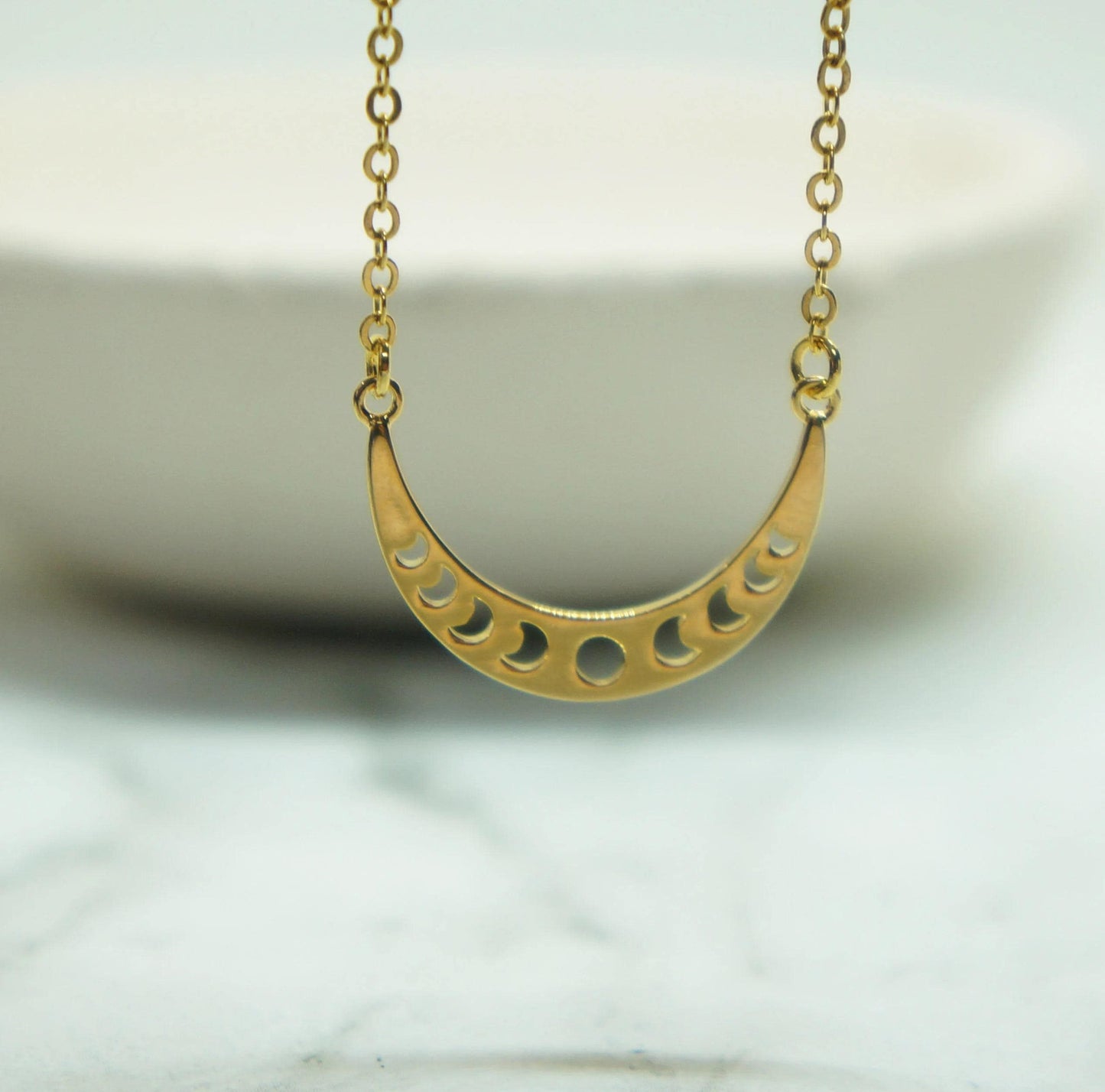 Gold Moon Phases Necklace