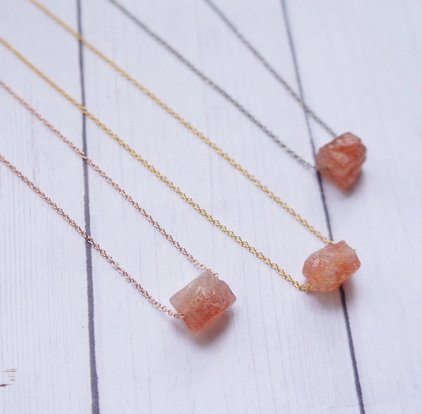 Raw Crystal Necklace Sunstone Necklace Rough Stone Layering Necklace Natural Sunstone Stone Pendant Powerful Necklace Natural Crystals