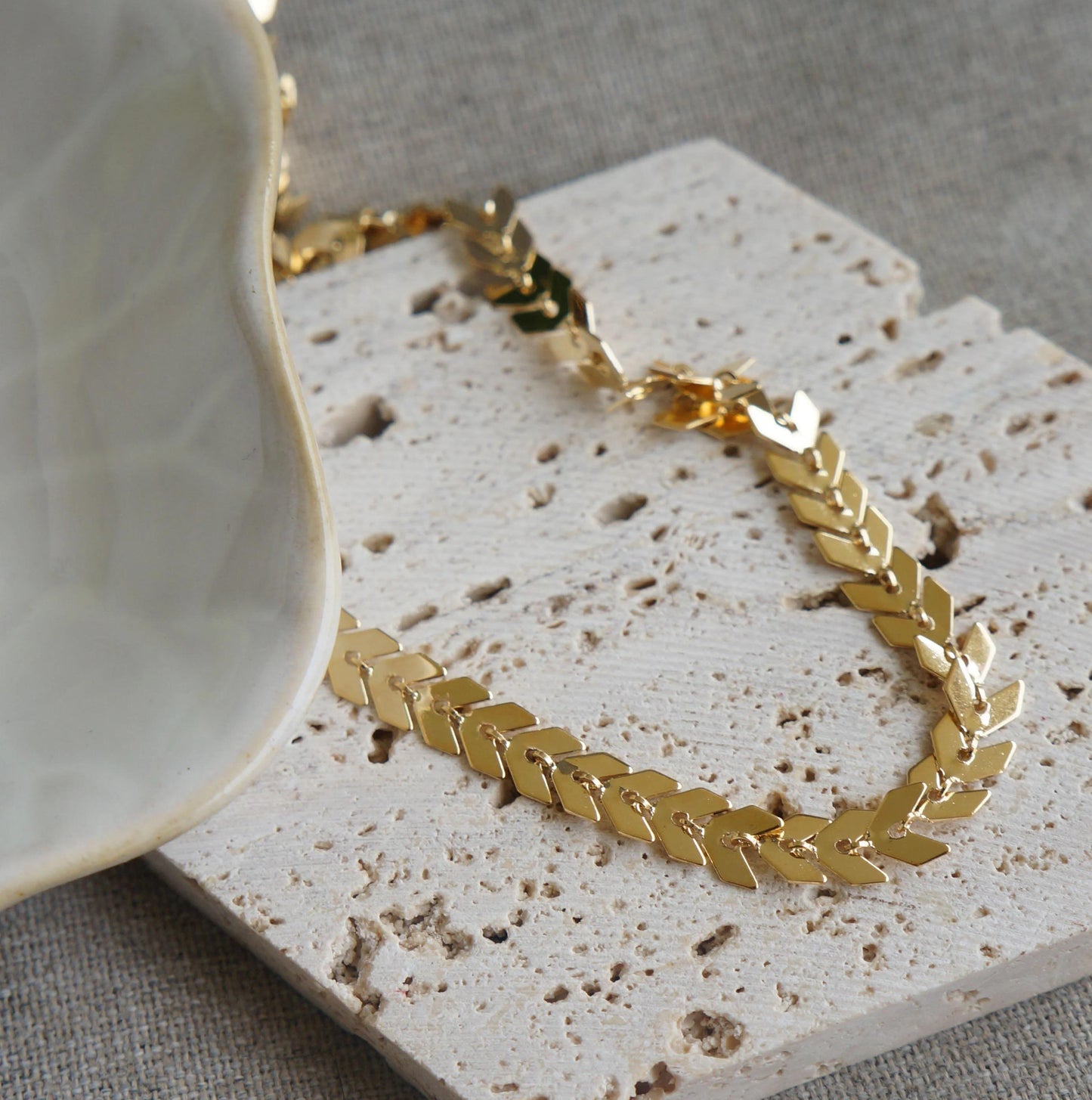 Gold Chevron Chain Necklace