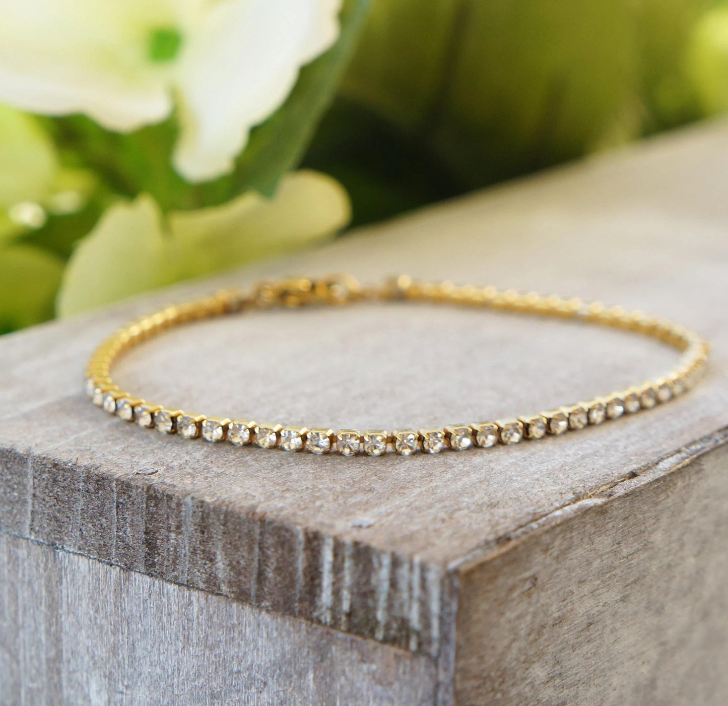 Gold CZ Tennis Bracelet