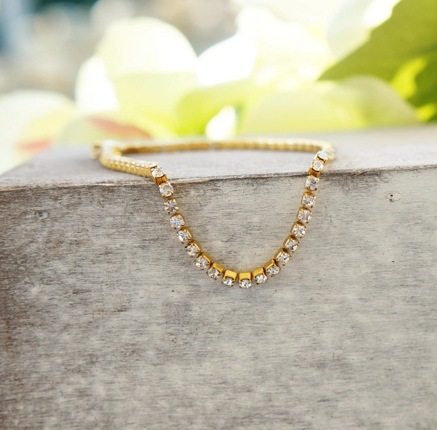 Gold CZ Tennis Bracelet