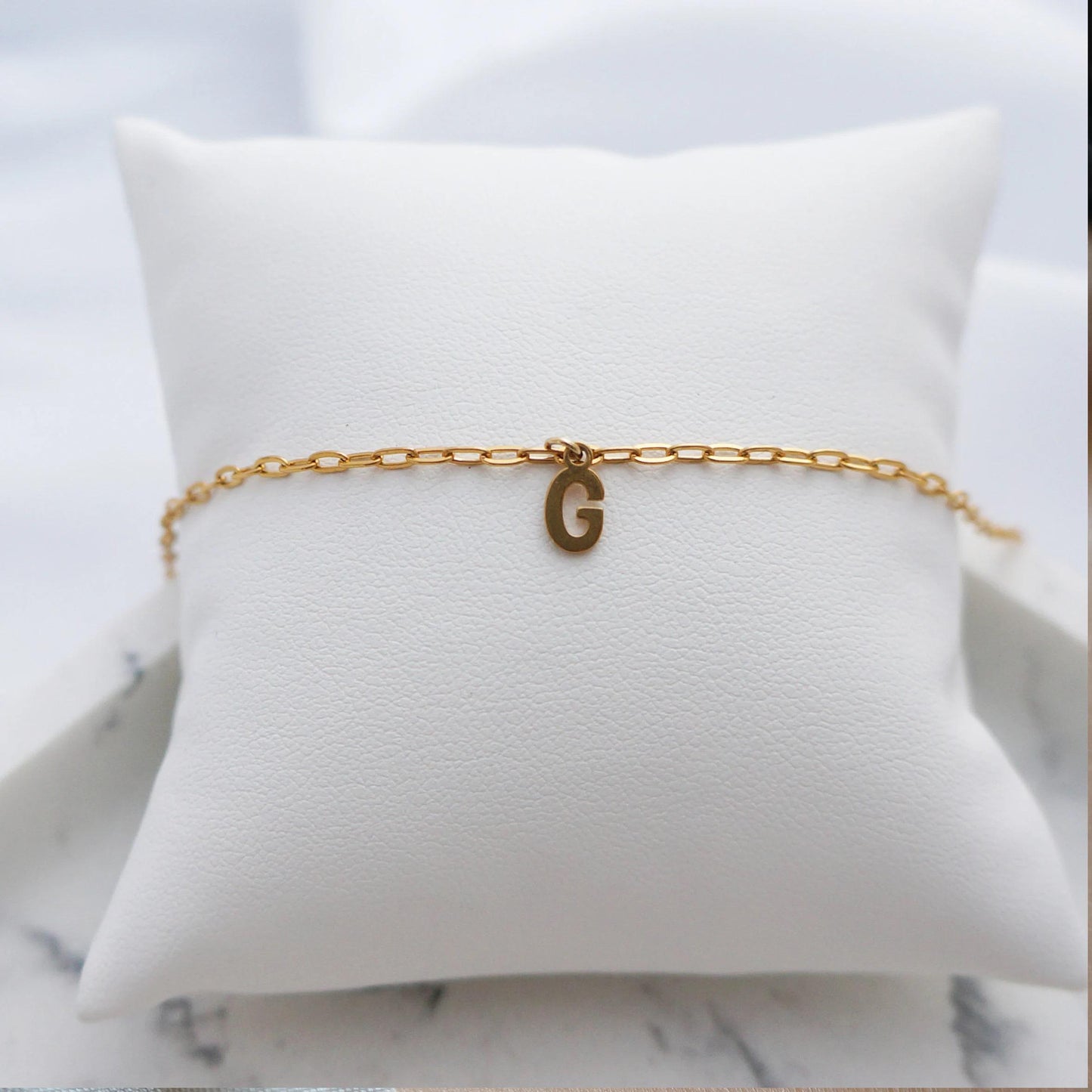 18KT Plated Tiny Initial Letter Necklace