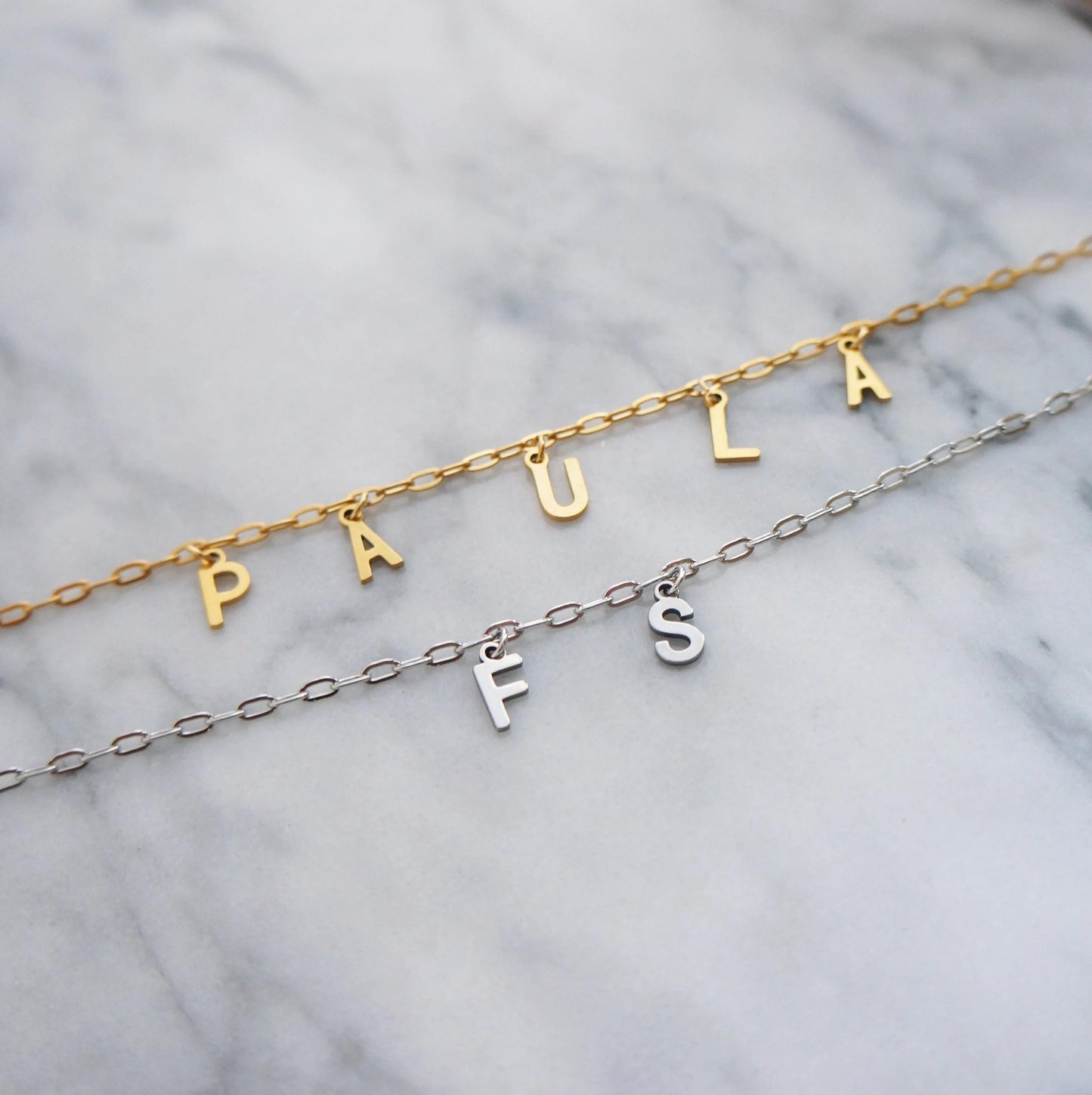 18KT Plated Tiny Initial Letter Necklace