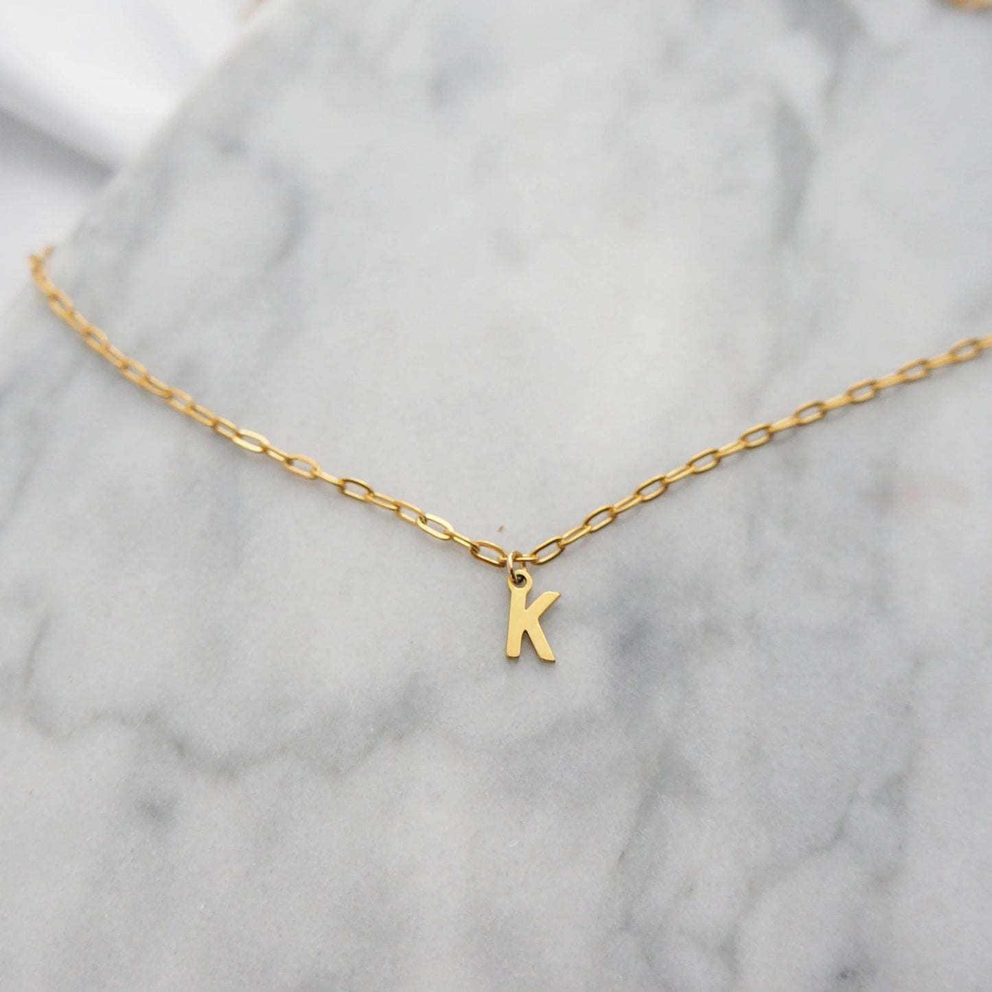 18KT Plated Tiny Initial Letter Necklace