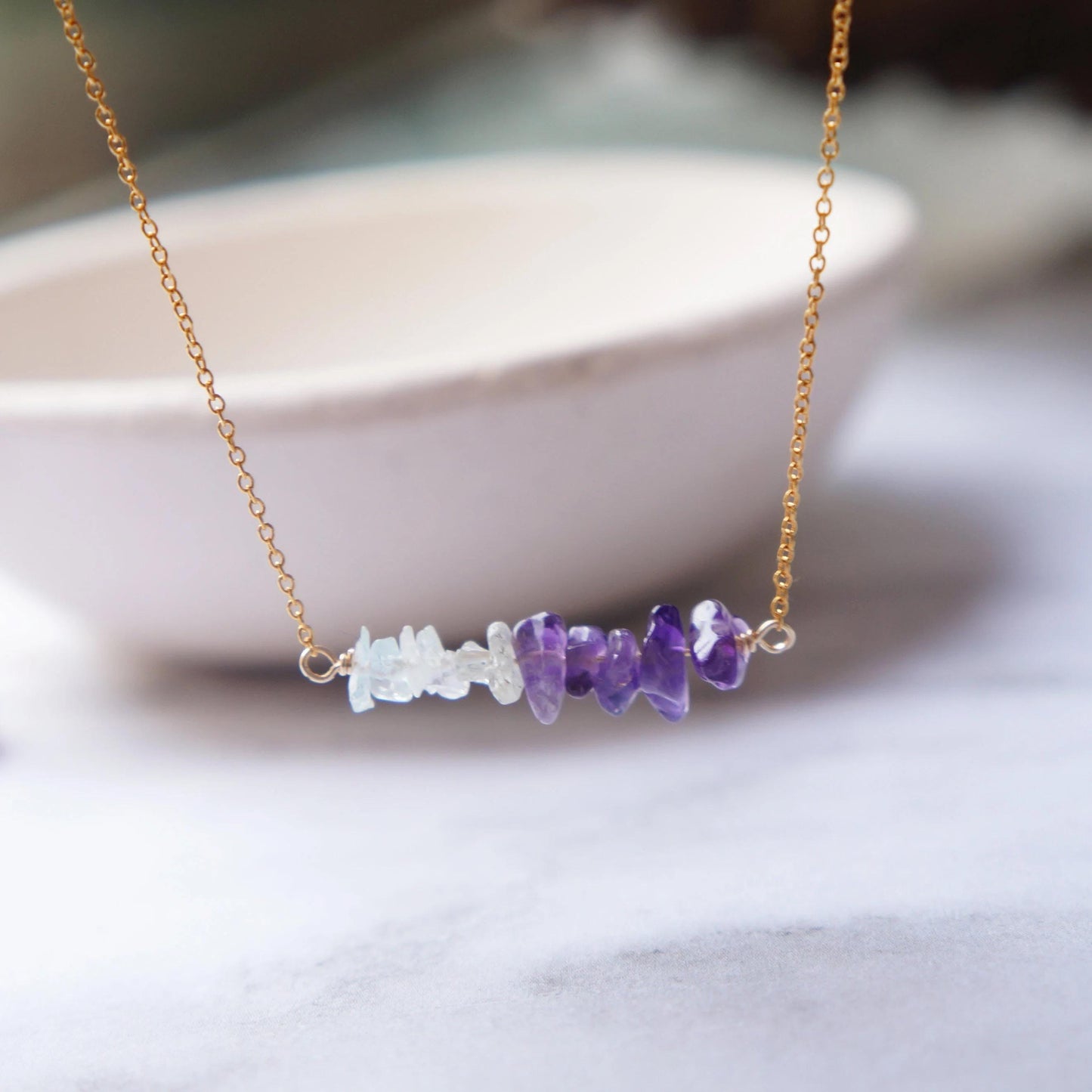 Birthstone Necklace Natural Gemstones