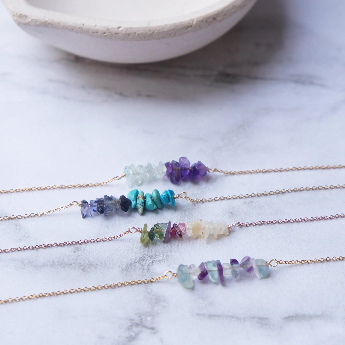 Birthstone Necklace Natural Gemstones