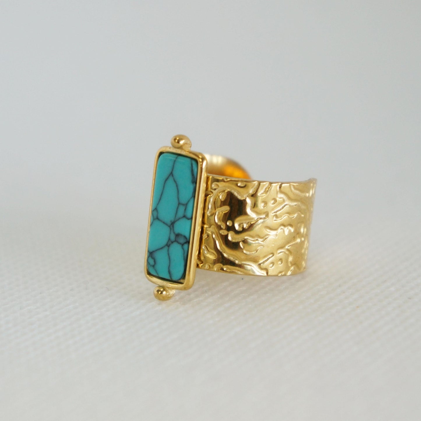 Gold Turquoise Chunky Ring