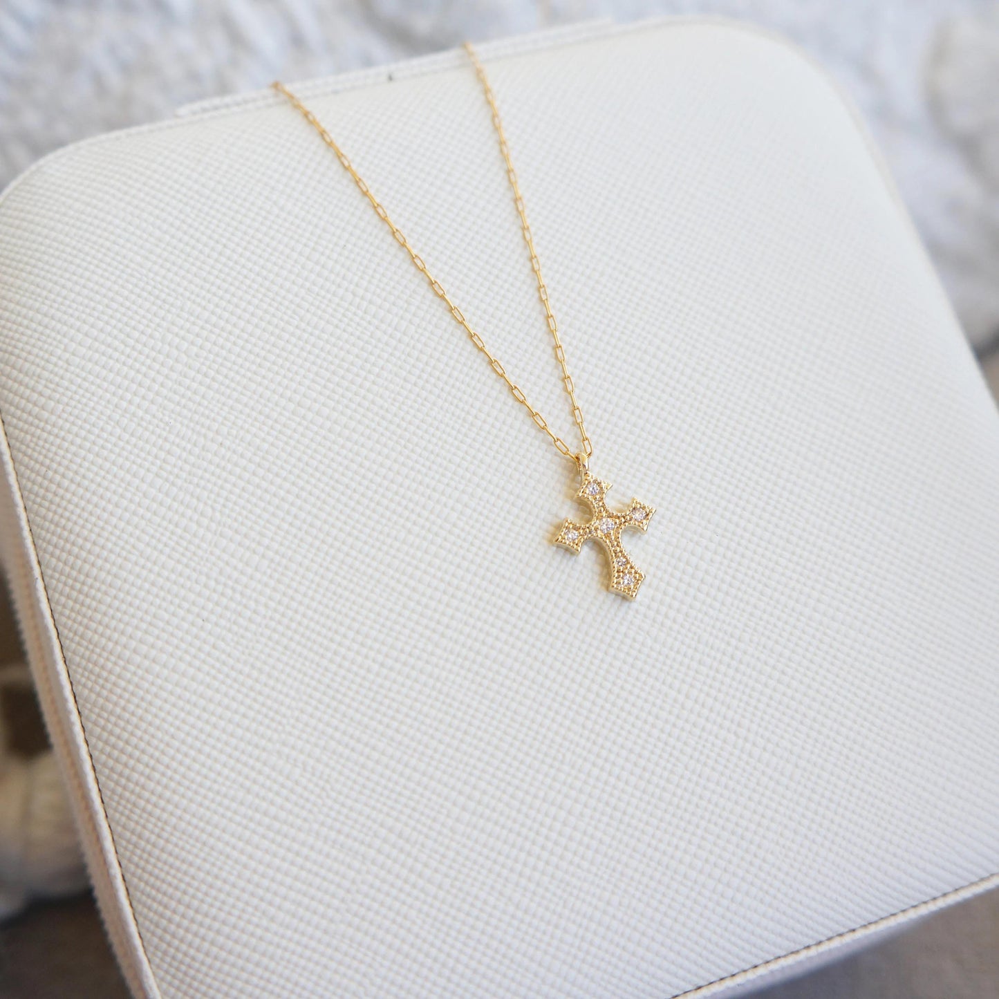 Tiny Gold Cross Necklace Choker Cross Necklace Delicate Gold 14kt Gold Plated Cross Religious Necklace Delicate Birthday Gift for Girls