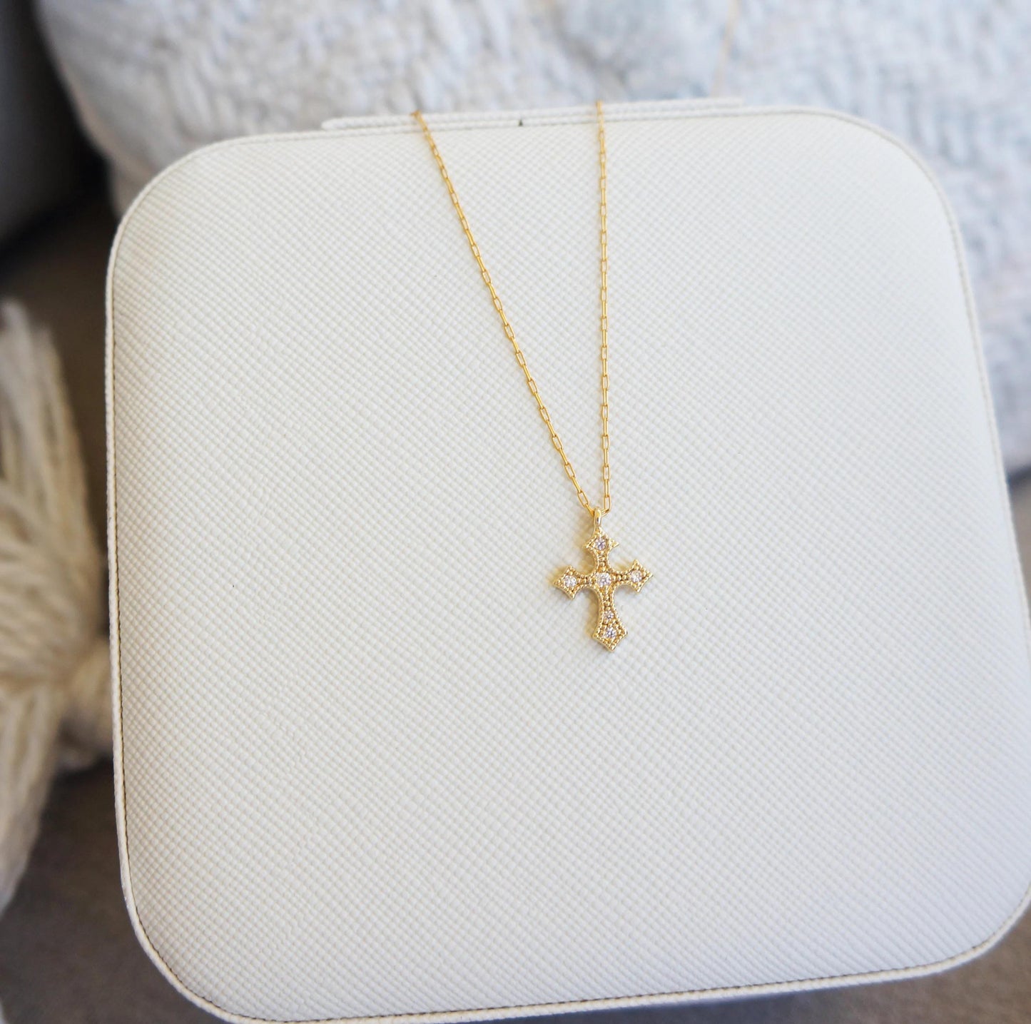 Tiny Gold Cross Necklace Choker Cross Necklace Delicate Gold 14kt Gold Plated Cross Religious Necklace Delicate Birthday Gift for Girls