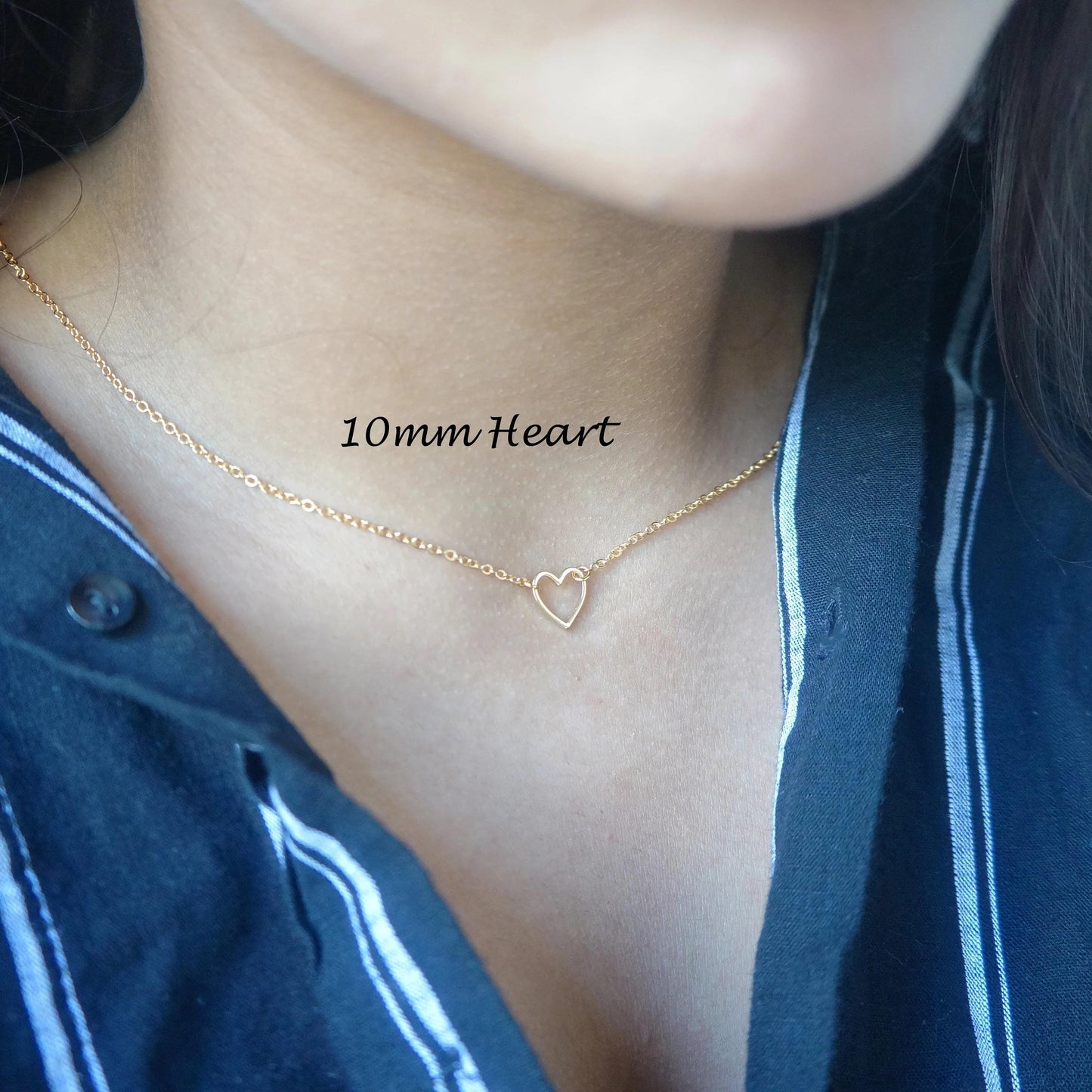 Gold Heart Necklaces SET of Two Mother Daughter Sentimental Gift Sisters Necklace Big Sis Lil Sis Dainty Layered Heart Necklace for Her