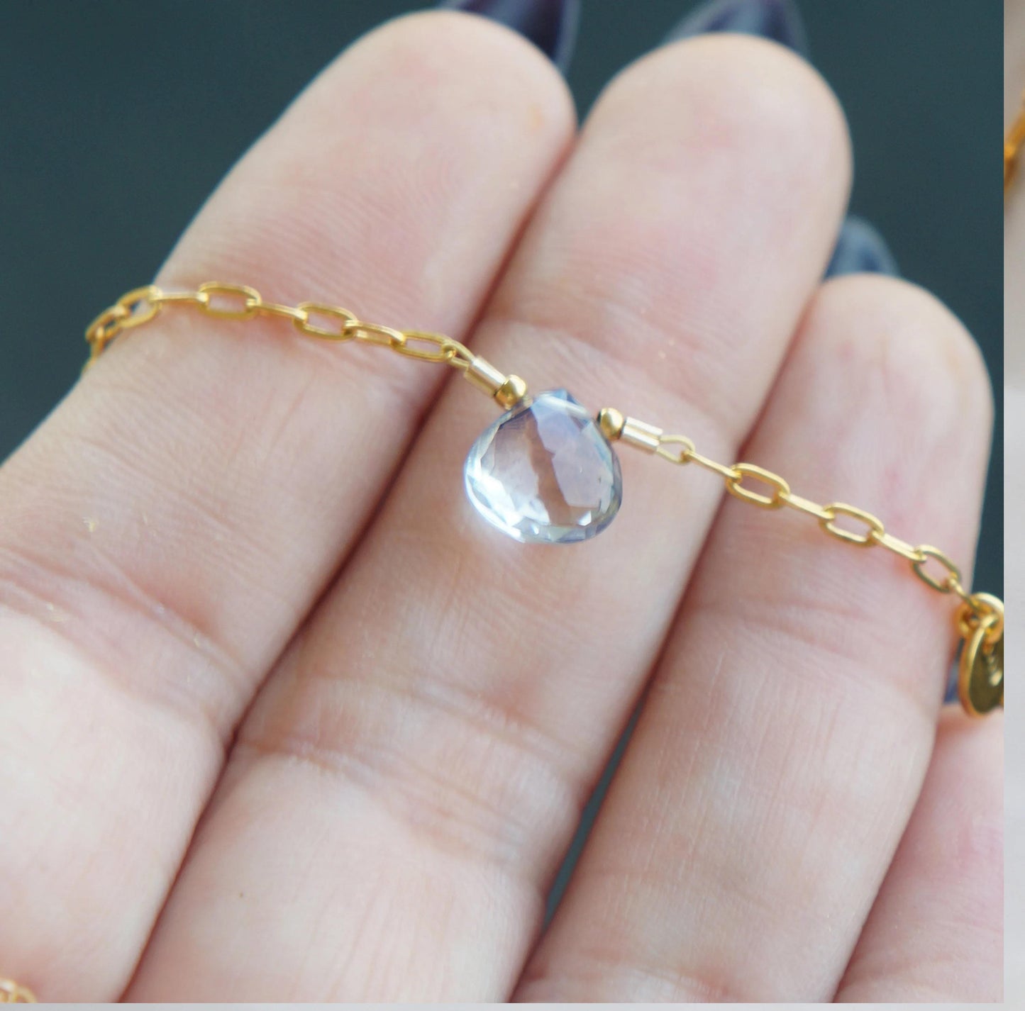 Personalized Quartz Bracelet, Dainty Gold Bracelet, Spiritual Jewelry, Calm Energy Gift, Custom Bracelet, Unique Bracelet for Her