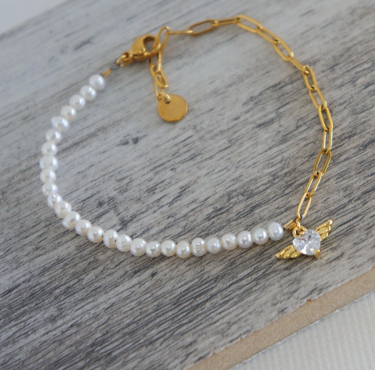 Delicate Pearl Charm Bracelet, Pearl Chain Bracelet, Elegant Jewelry, Gift for Women, Fresh Water Pearl, Bridal, Bridesmaids, Gift for Her