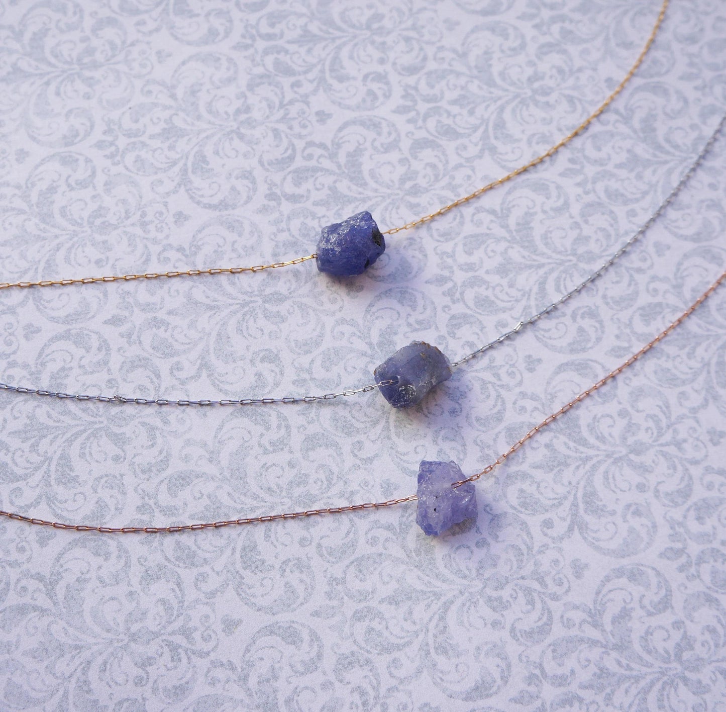 Raw Crystal Necklace Natural TANZANITE Necklace Rough Stone Layering Necklace Tanzanite Stone Pendant December Birthstone Necklace