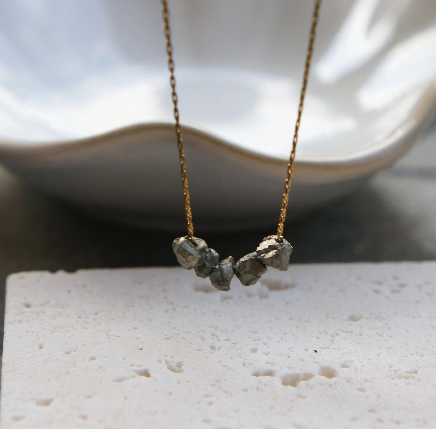 Tiny Raw Pyrite Stone Necklace, Pyrite Crystal Pendant, Healing Stone Jewelry, Raw Pyrite Gift, Spiritual Crystal Necklace for Her