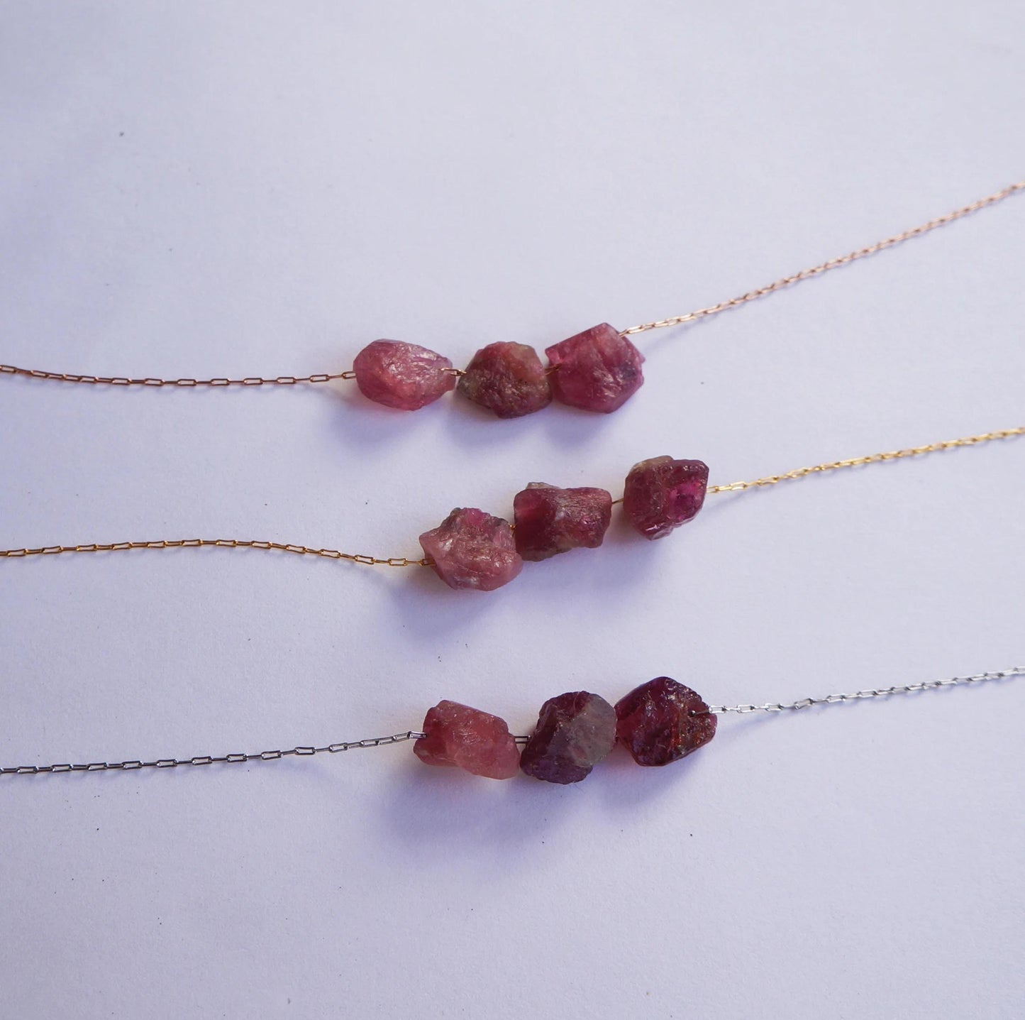 Raw Tourmaline Necklace Natural Gemstones Rough Pink Tourmaline t Necklace Gift for Women Energy Stone Necklace