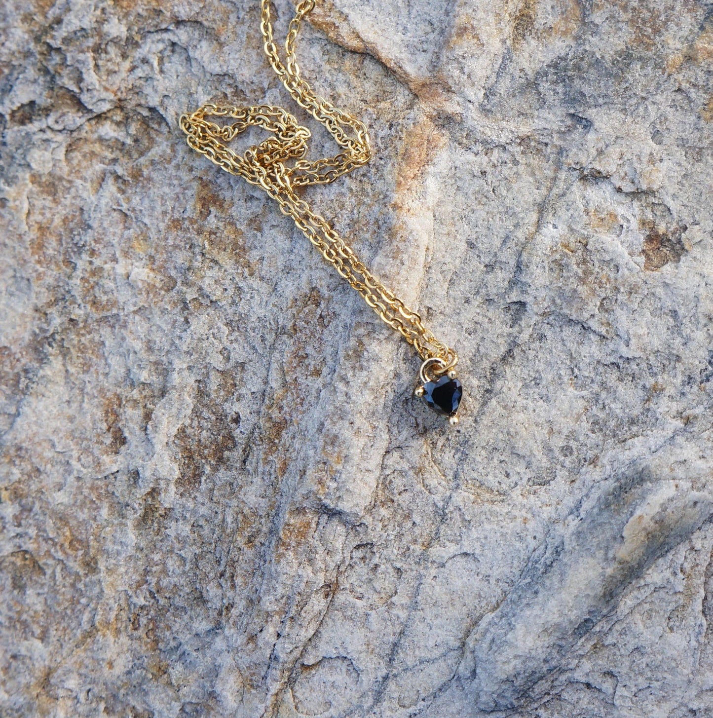 Tiny Heart Necklace Dainty Black Heart Necklace Minimalist Heart Necklace Tiny Simple Heart Necklace Layering Necklace