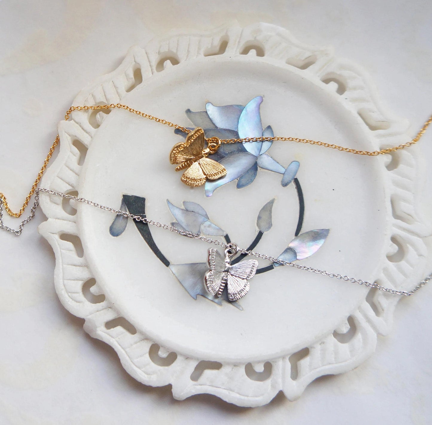 Butterfly Necklace Dainty Charm, Small Cute Pendant, Delicate Wings Jewelry Gift, Necklace for Friend