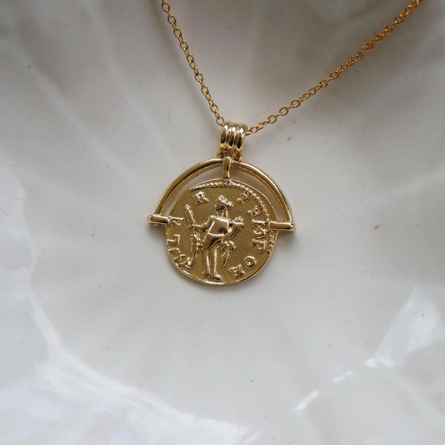 Gold Greek Coin Necklace Layered, Old Coin Pendant Jewelry, Vintage Style Statement Necklace, Classic Statement Piece, Antique Necklace Gift