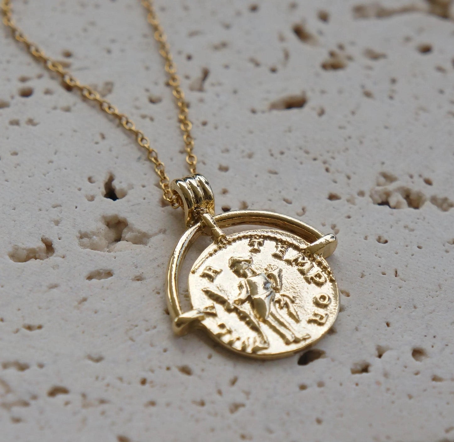 Gold Greek Coin Necklace Layered, Old Coin Pendant Jewelry, Vintage Style Statement Necklace, Classic Statement Piece, Antique Necklace Gift