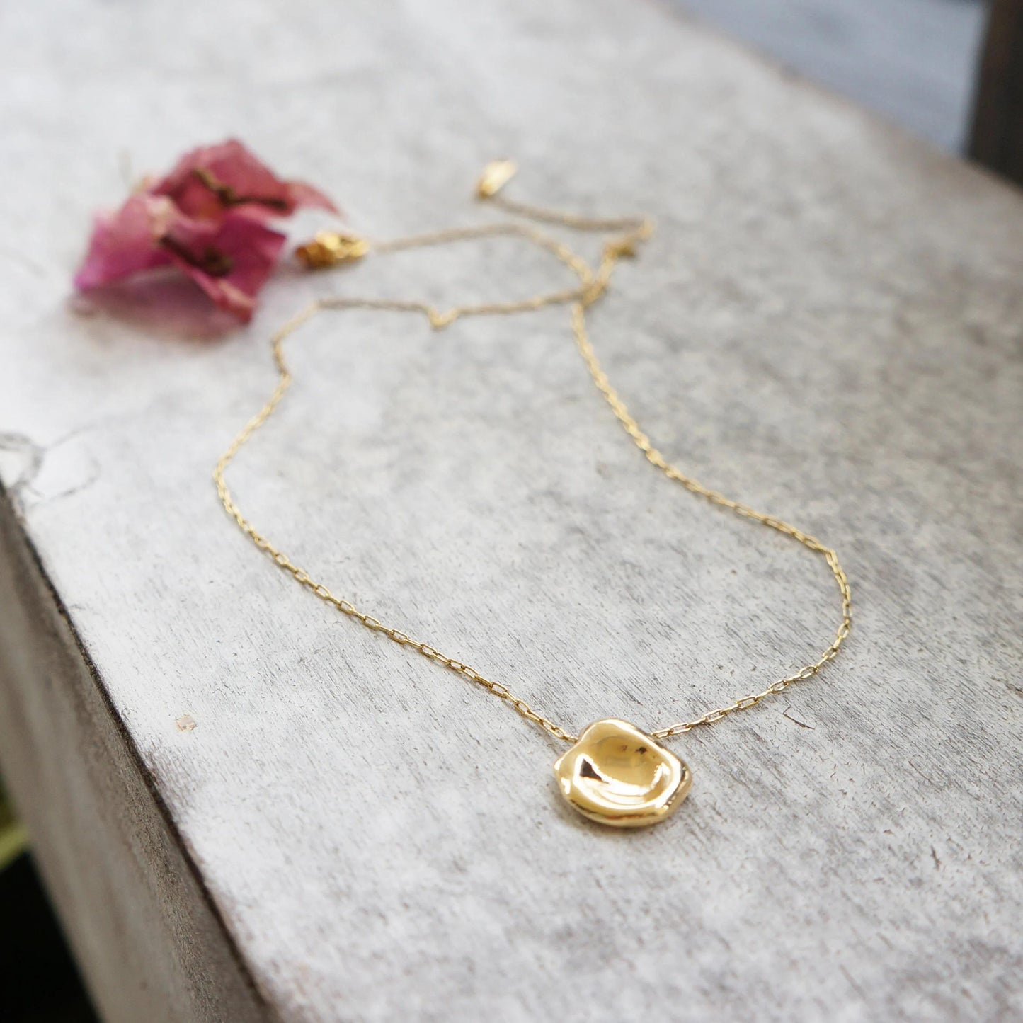 Delicate Gold Coin Charm Necklace Simple Classic Aesthetic Necklace Gold Everyday Necklace For Woman Gold Charm Girlfriend Gift Idea