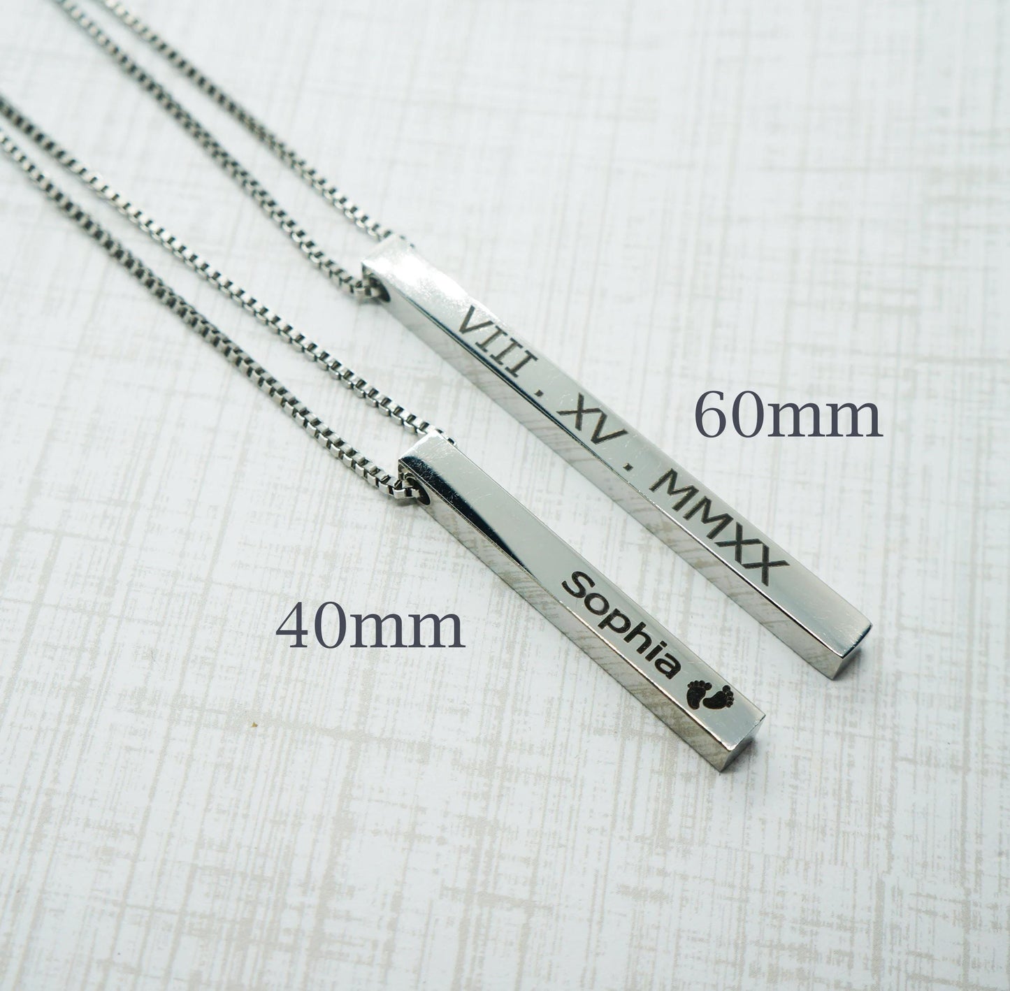 Personalized Man Bar Necklace 4 Sided Vertical Bar Necklace Coordinates Name Necklace for Men Engraved Necklace for Boyfriend Husband