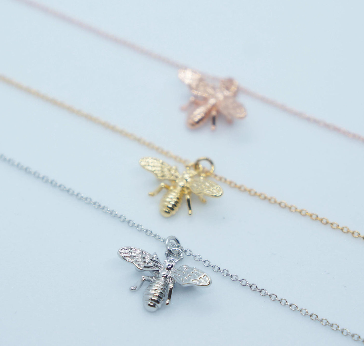 Dainty Bee Necklace, Tiny Bee Charm