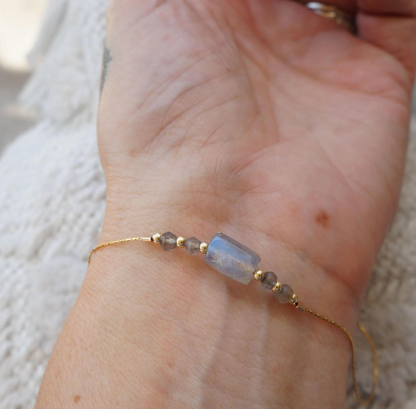 Labradorite Bracelet Dainty Beaded Bracelet