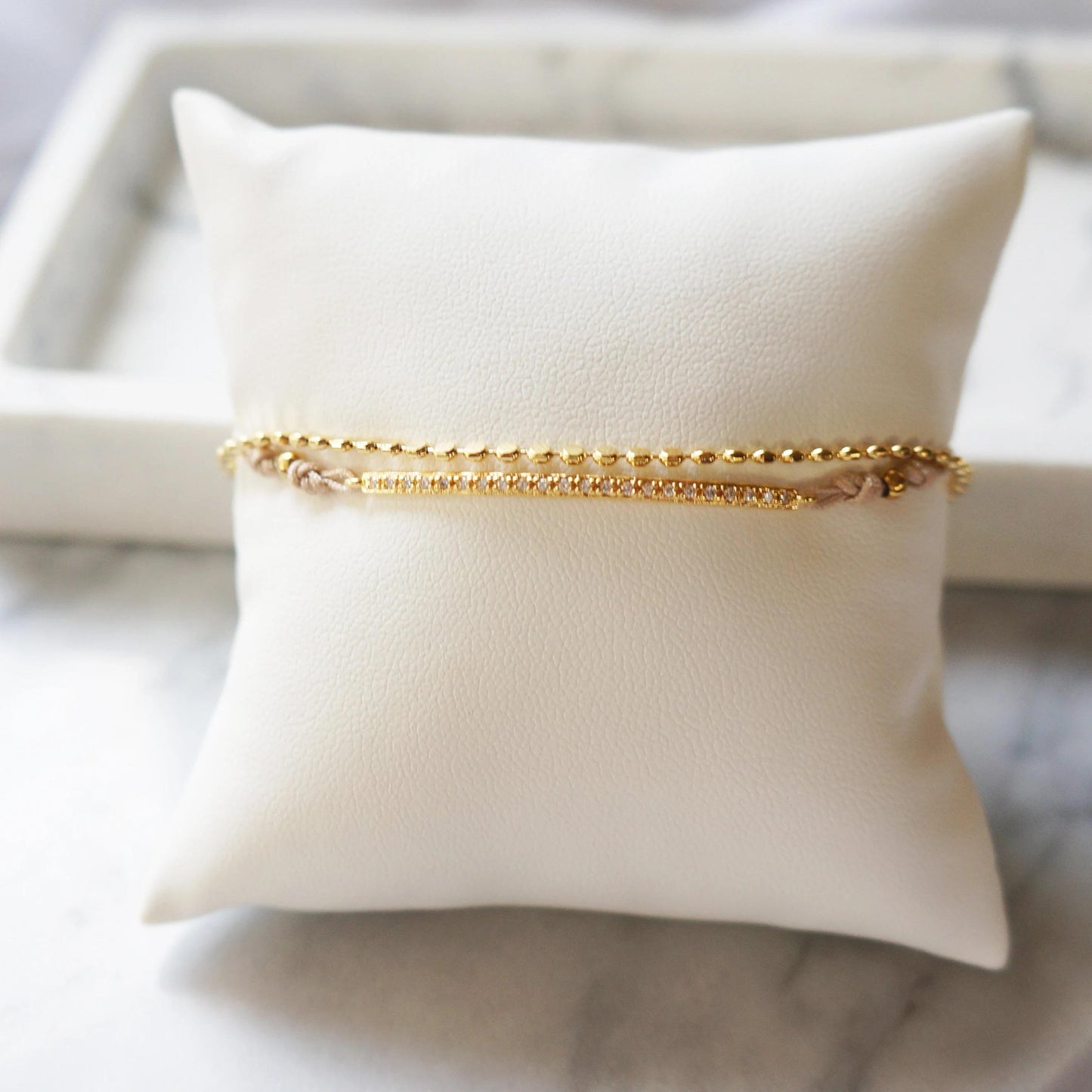 Dainty Bracelet Set Layering Bracelets Gold Bracelet Sets for Bridesmaids Friendship Chain Cord Bracelet Adjustable Delicate Beaded Chain