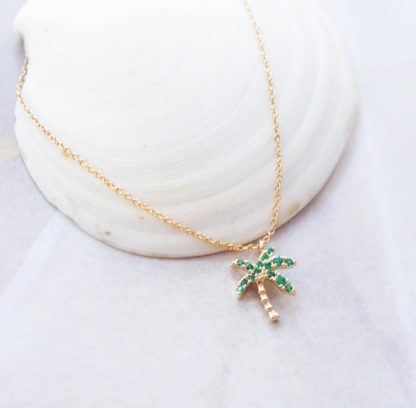 Tiny Gold Palm Tree Necklace Dainty Little Necklace Friendship Sisters Gift Layering Necklace Tiny Jewelry Layering Necklace Graduation Gift