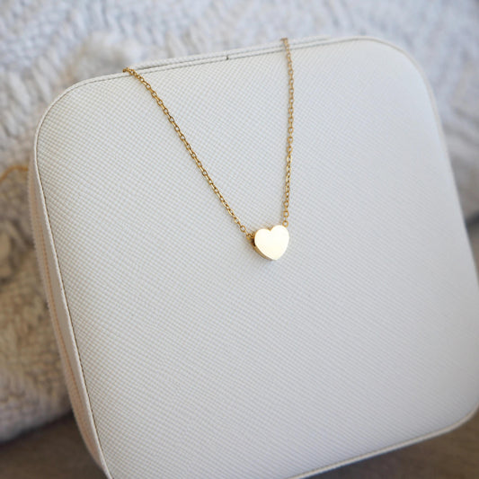 Delicate Gold Heart Necklace Simple Everyday Dainty Gold Necklace Women Necklace Gift Simple Gold Heart Jewelry Girls Necklace