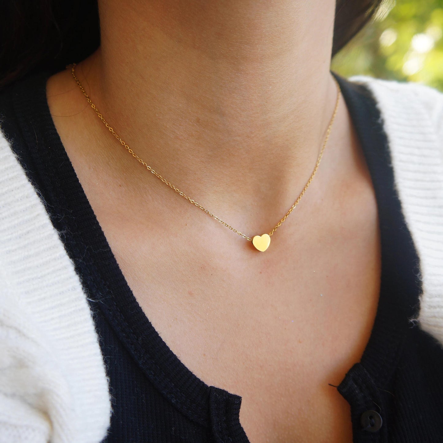 Delicate Gold Heart Necklace Simple Everyday Dainty Gold Necklace Women Necklace Gift Simple Gold Heart Jewelry Girls Necklace