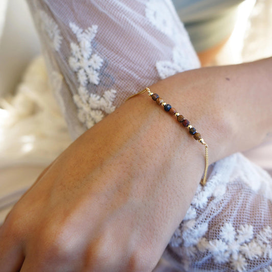 Garnet Bracelet Genuine Elegant Red Garnet Bracelet January Birthstone Gift for Mom Sister Best Friend Dainty Minimalist Bracelet Gift