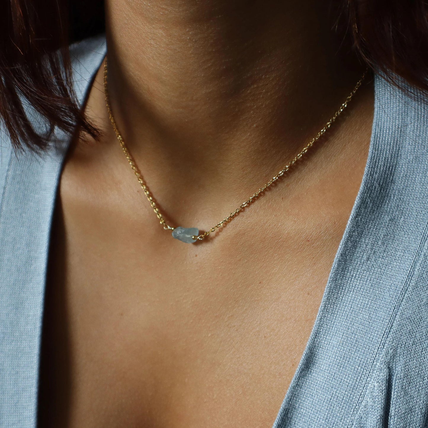 Raw Gemstone Necklace Gold Chain, Women's Gemstone Pendant, Natural Stone Jewelry, Boho Necklace Gift, Minimalist, Layering Necklace, Gift