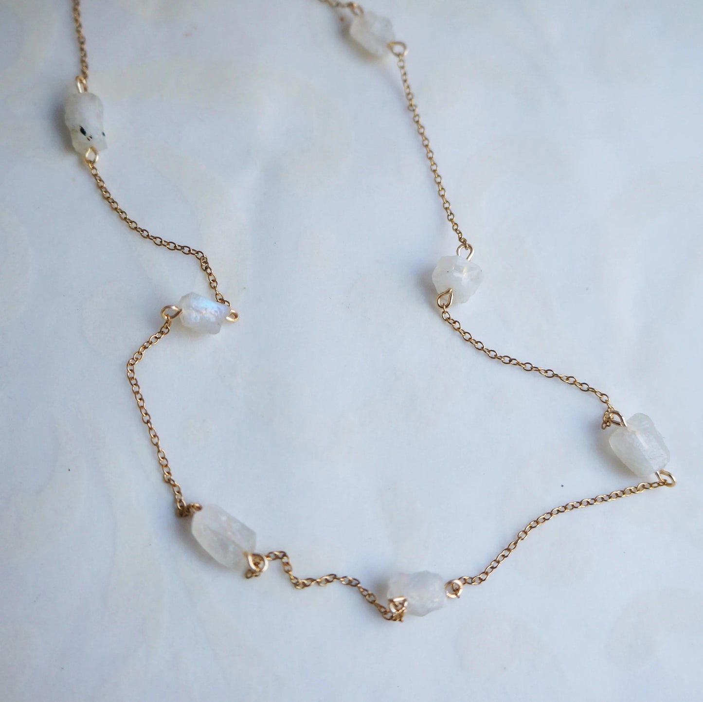 Rough Moonstone Choker Crystal Necklace Gemstone Choker Crystal Necklace Natural Small Moonstone Necklace