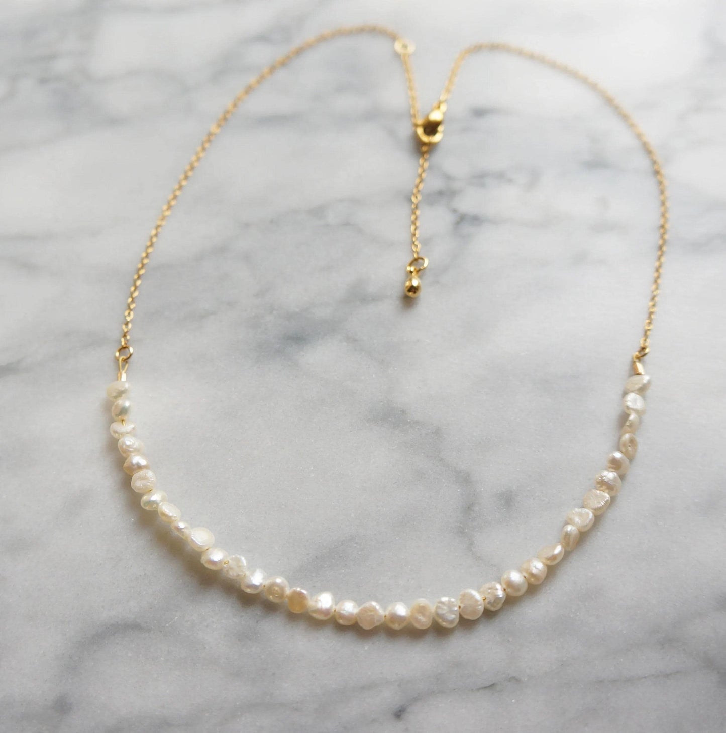 Tiny Pearls Choker Necklace Dainty Pearl Necklace Adjustable Delicate June Birthstone Gift Bridesmaids Necklace Gift Natural Pearls