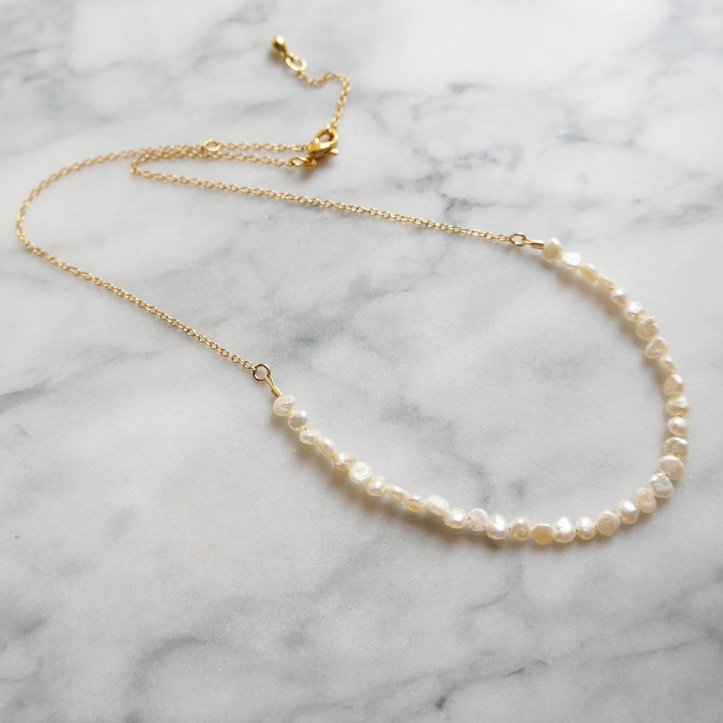 Tiny Pearls Choker Necklace Dainty Pearl Necklace Adjustable Delicate June Birthstone Gift Bridesmaids Necklace Gift Natural Pearls