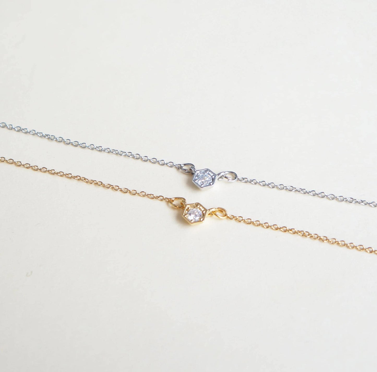 Tiny Diamond Necklace CZ Crystal Necklace Minimalist Necklace Layering Necklace Bridesmaids Necklace Gift Simple Dainty Necklace