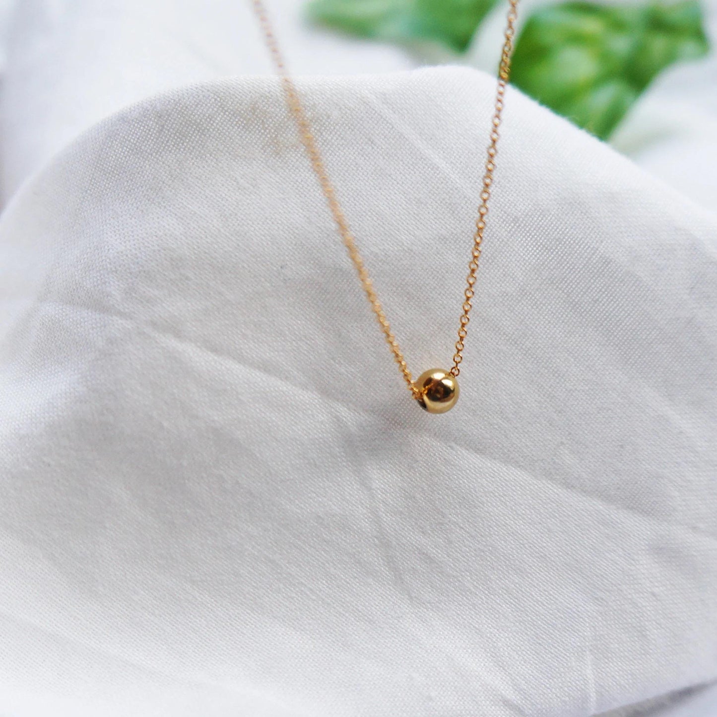 Tiny Gold Bead Necklace Wish Necklace Tiny Necklace Gift for Her Delicate Dainty Small Bead Sisters Necklace Friendship Necklace