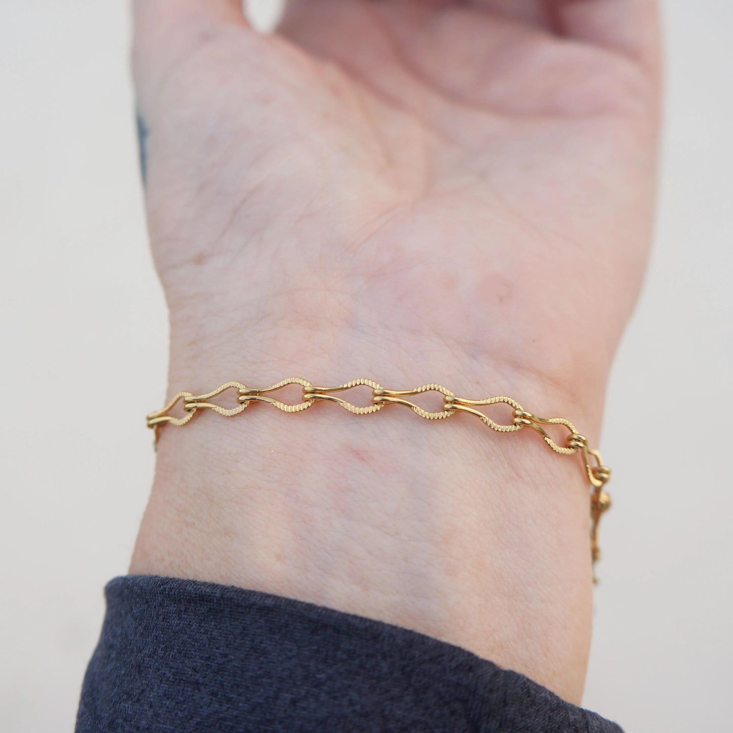 Gold Chain Bracelet, Matte Finish