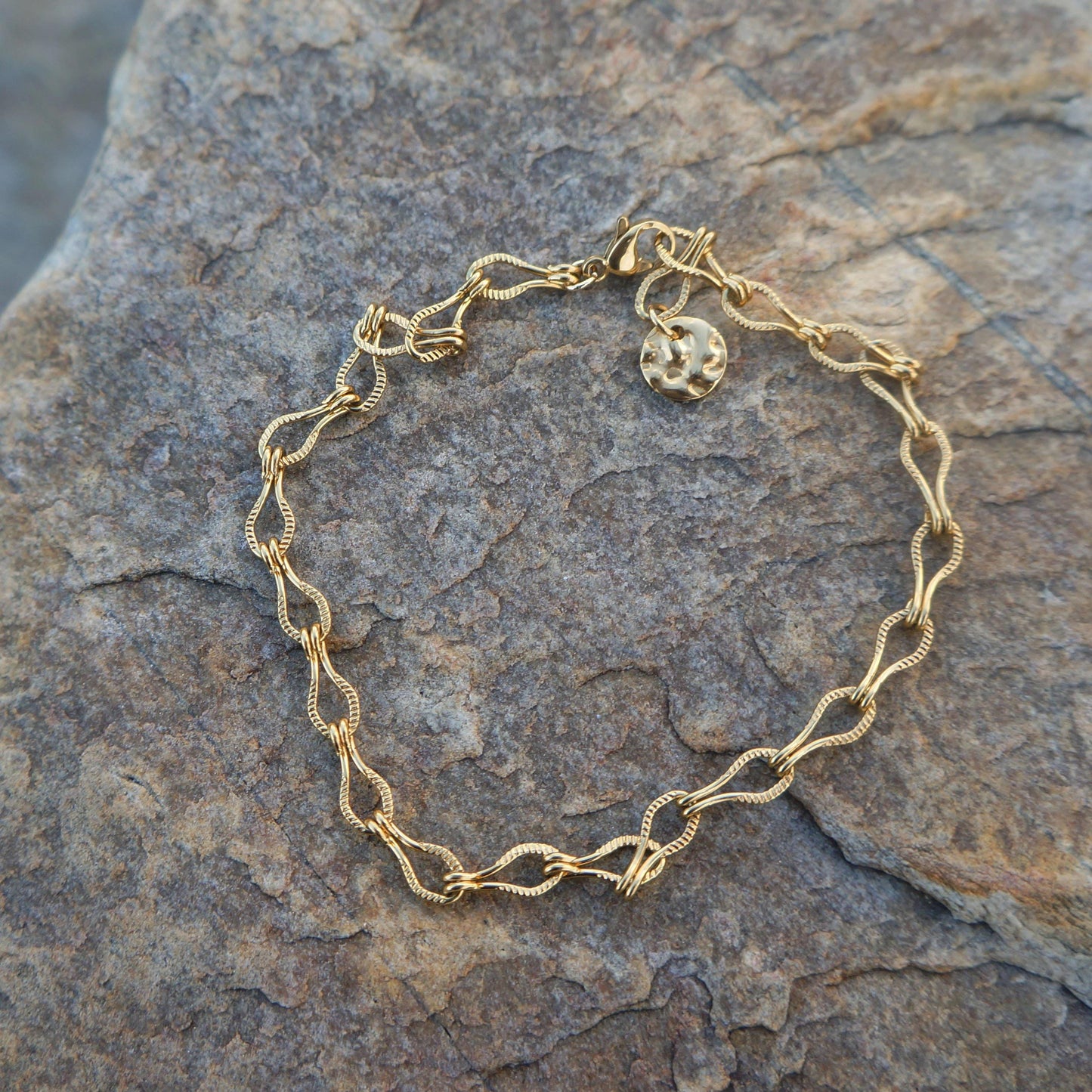 Gold Chain Bracelet, Matte Finish