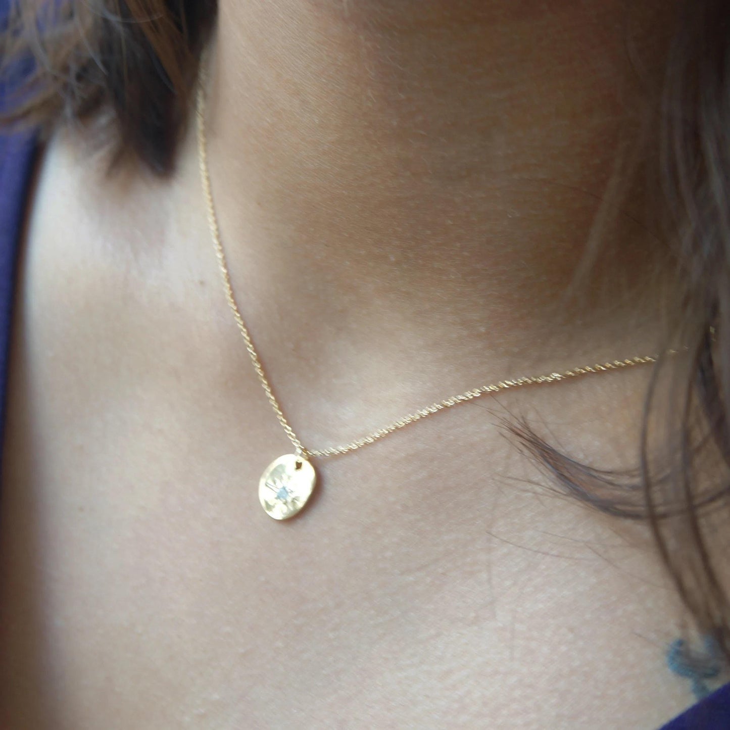 Tiny Sun Necklace Gold Sun Star Necklace Dainty Necklace Starburst CZ Charm Necklace Delicate Minimal Necklace